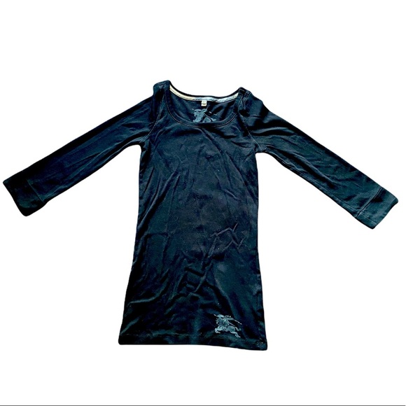 {Burberry} 3/4 Sleeve fitted T Shirt with Logo on Waist - Picture 1 of 5